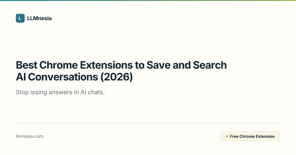 Best Chrome Extensions to Save and Search AI Conversations (2026 ...
